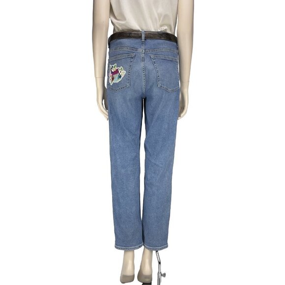 & Other Stories Jeans Embroided Sequins Cropped Paris Atelier s 29 - Picture 8 of 16